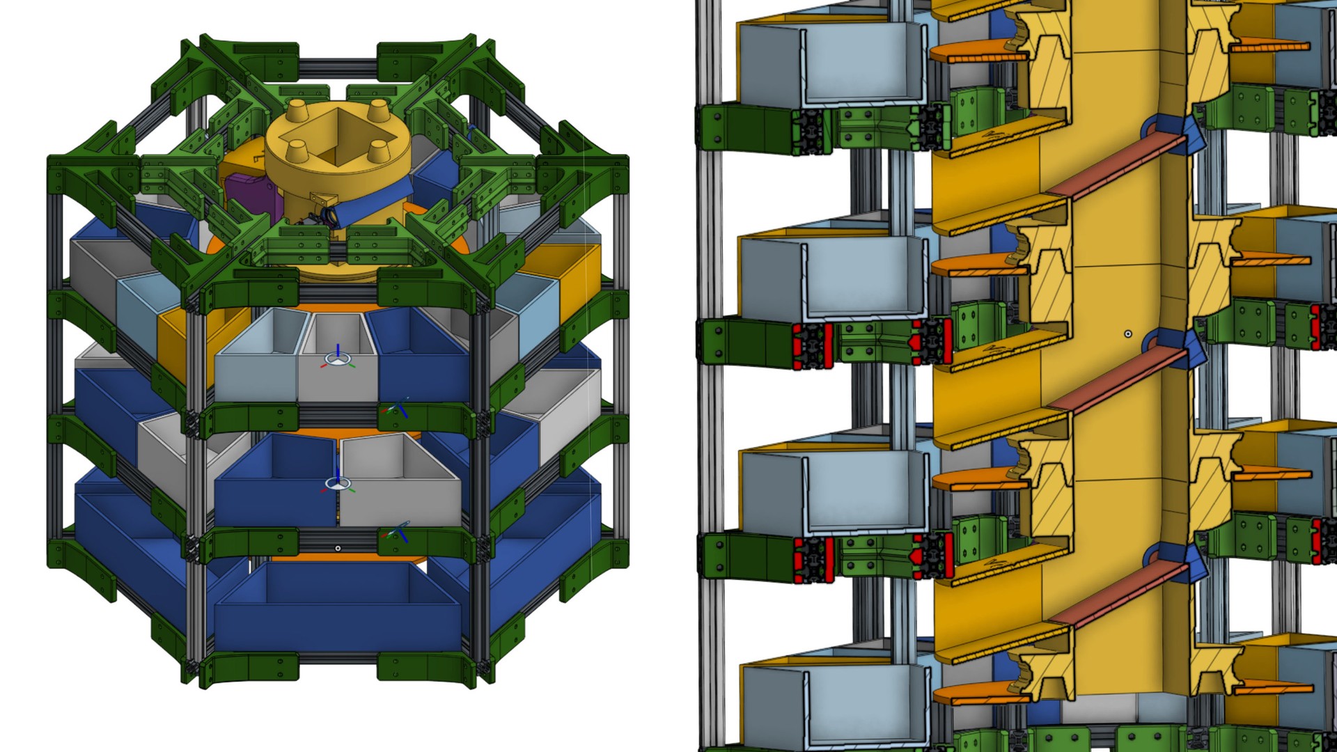Chute with aluminum extrusion frame